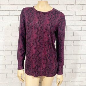 Equipment‎ Snake Print Cotton Cashmere Sweater - Size Medium